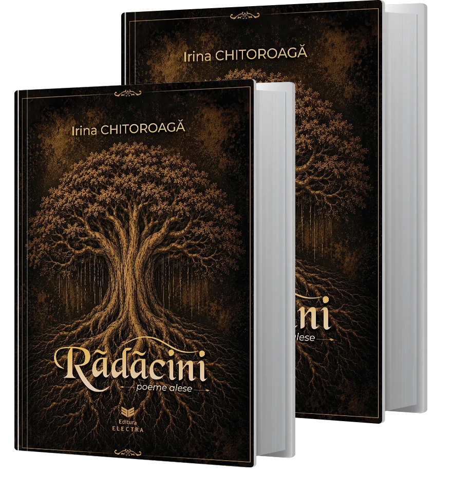 carte-irina-chitoroaga-Radacini Coperta volumului de poezii „Rădăcini